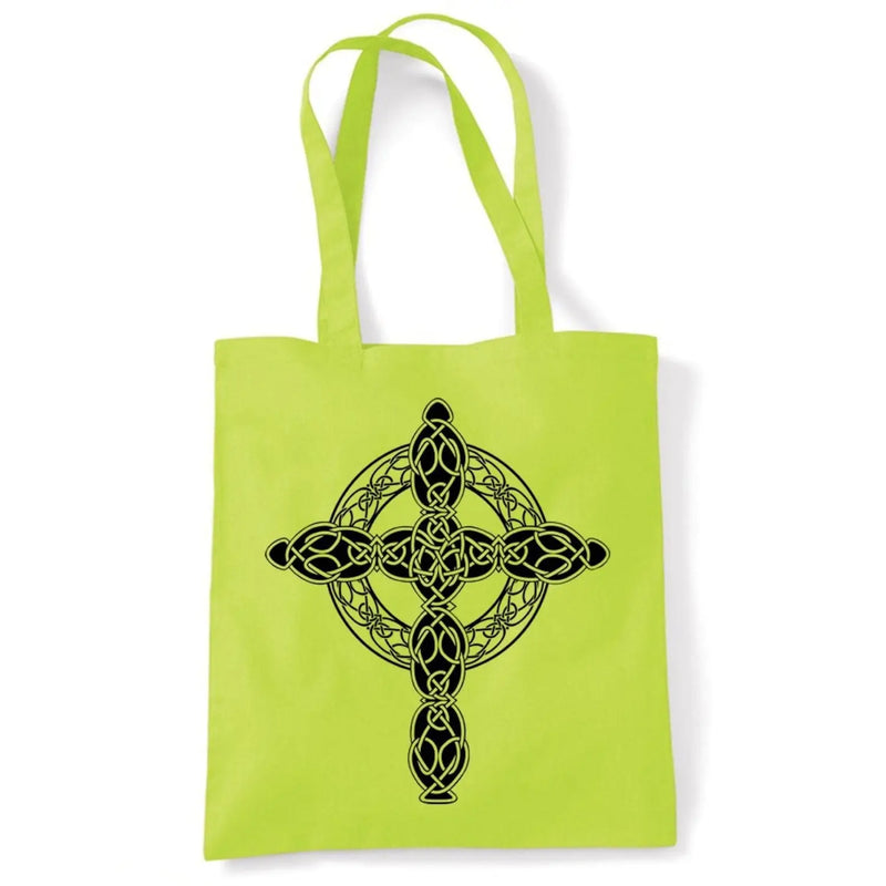 Celtic Cross Tattoo Style Hipster Large Print Tote Shoulder Shopping Bag
