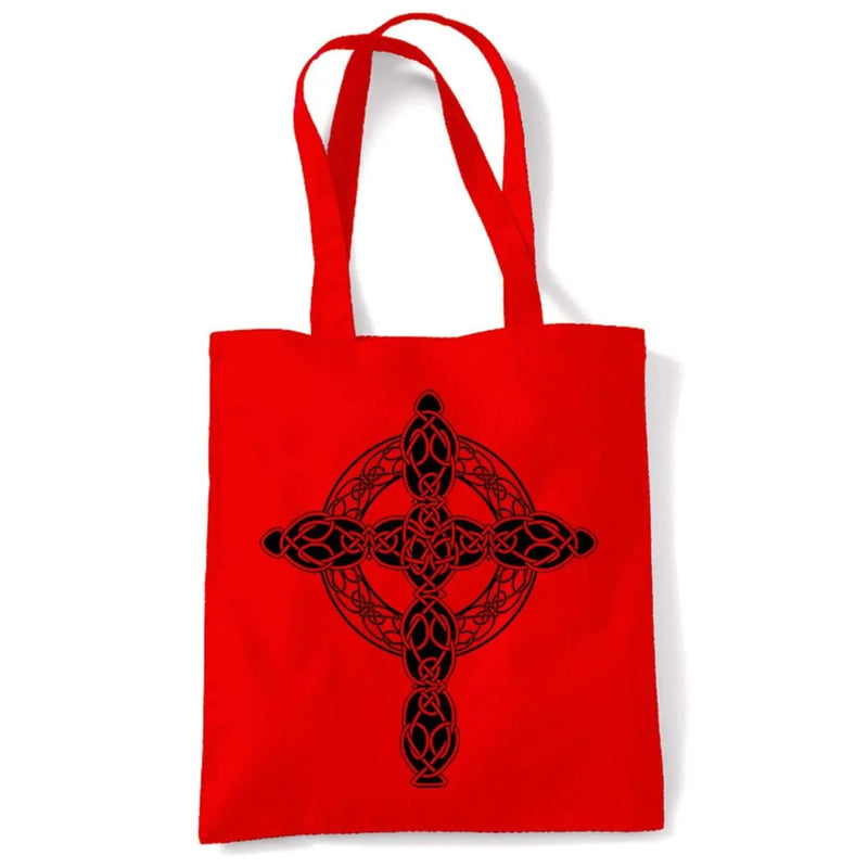 Celtic Cross Tattoo Style Hipster Large Print Tote Shoulder Shopping Bag