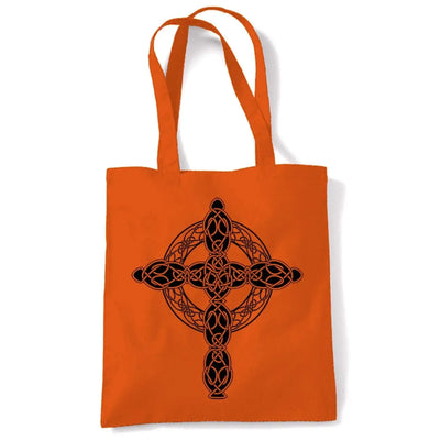 Celtic Cross Tattoo Style Hipster Large Print Tote Shoulder Shopping Bag