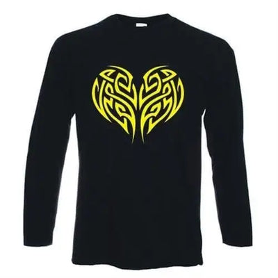 Celtic Heart Long Sleeve T-Shirt XXL / Black
