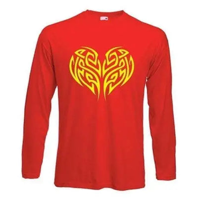 Celtic Heart Long Sleeve T-Shirt XXL / Red
