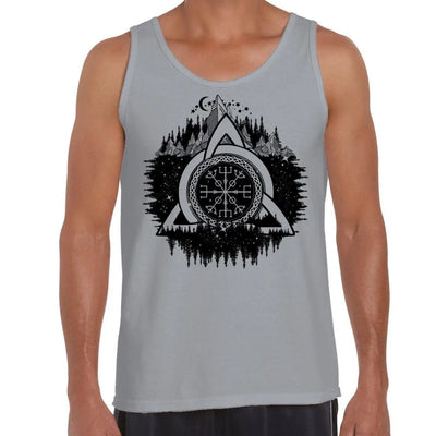 Celtic Knot Forest Design Tattoo Hipster Large Print Men's Vest Tank Top XL / Light Grey