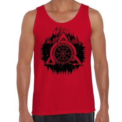 Celtic Knot Forest Design Tattoo Hipster Large Print Men's Vest Tank Top XL / Red