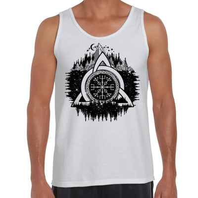 Celtic Knot Forest Design Tattoo Hipster Large Print Men's Vest Tank Top XL / White