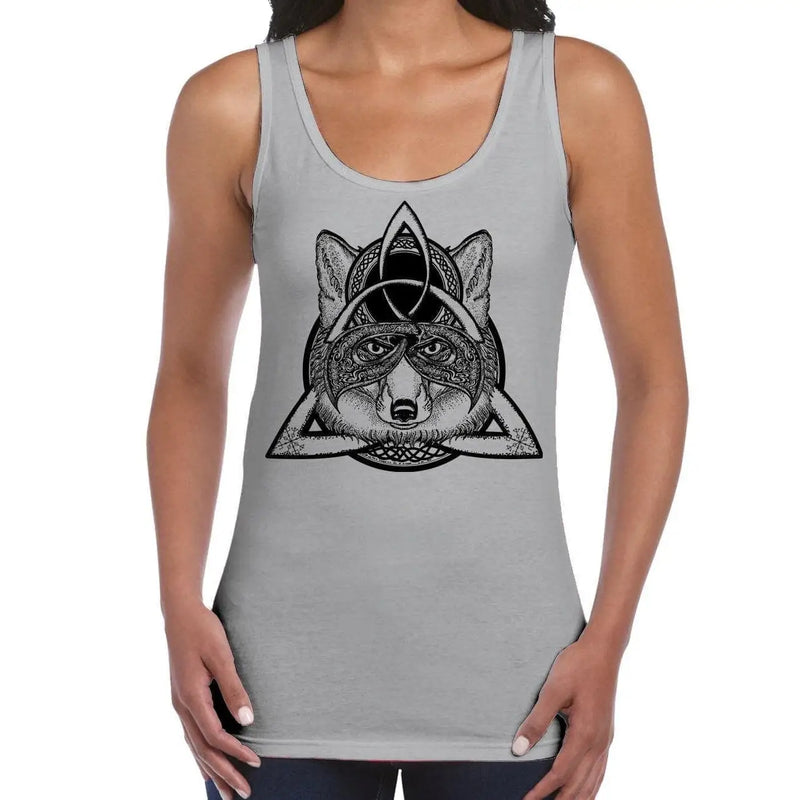 Celtic Knot Wolf  Design Tattoo Hipster Large Print Women&