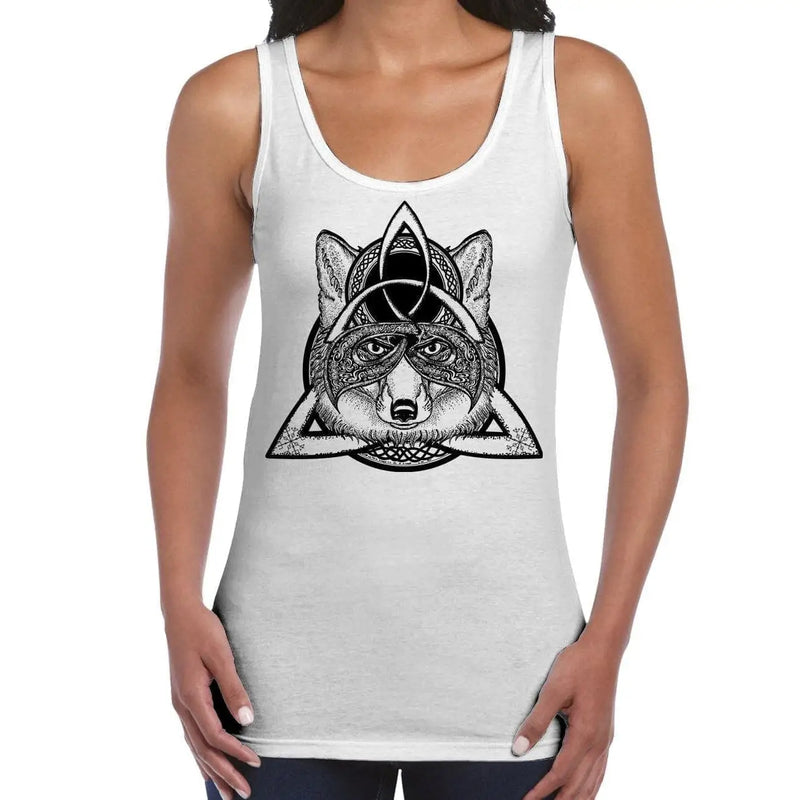 Celtic Knot Wolf  Design Tattoo Hipster Large Print Women&