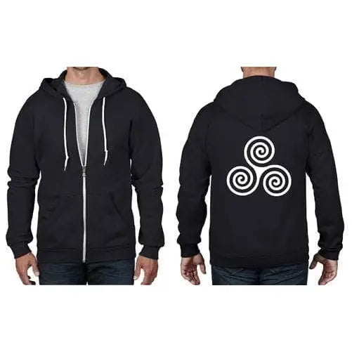 Celtic Spiral Full Zip Hoodie L / Black