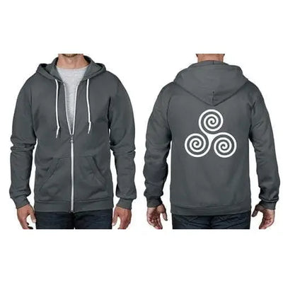 Celtic Spiral Full Zip Hoodie L / Charcoal