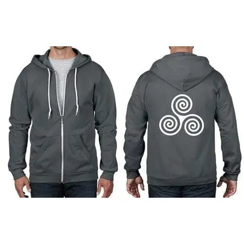 Celtic Spiral Full Zip Hoodie L / Charcoal