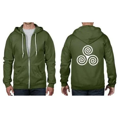 Celtic Spiral Full Zip Hoodie L / City Green