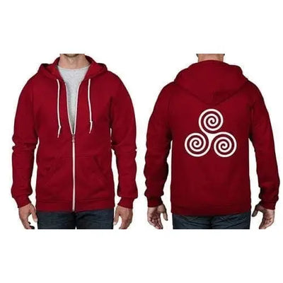 Celtic Spiral Full Zip Hoodie L / Red