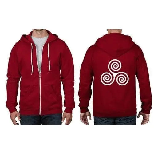 Celtic Spiral Full Zip Hoodie L / Red