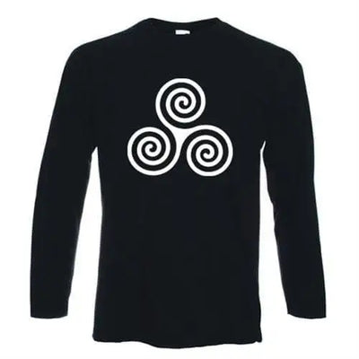 Celtic Spiral Long Sleeve T-Shirt M / Black