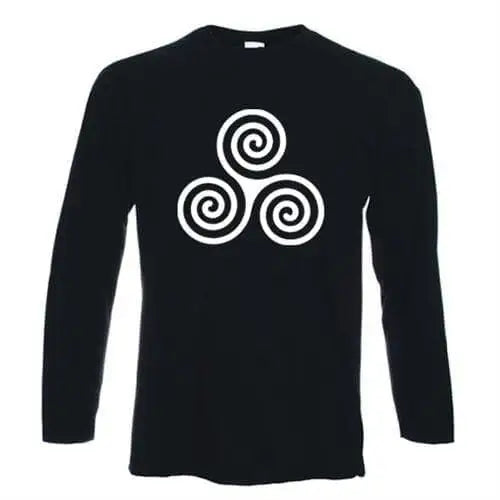 Celtic Spiral Long Sleeve T-Shirt M / Black