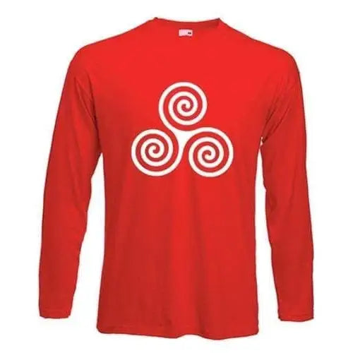 Celtic Spiral Long Sleeve T-Shirt M / Red