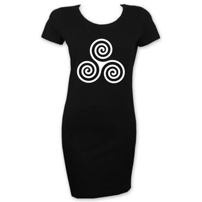 Celtic Spiral Short Sleeve T-Shirt Dress