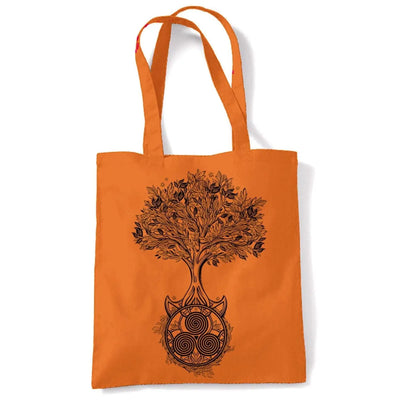 Celtic Spiral Tree of Life Large Print Tote Shoulder Shopping Bag