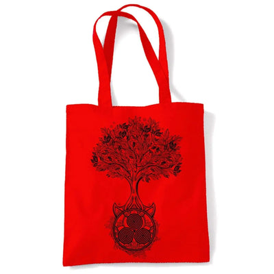 Celtic Spiral Tree of Life Large Print Tote Shoulder Shopping Bag