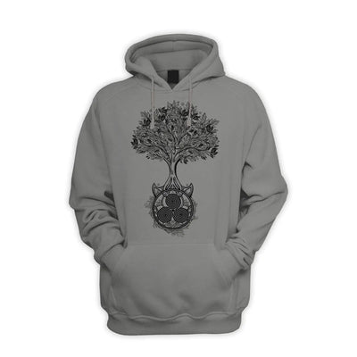 Celtic Spiral Tree of Life Men's Pouch Pocket Hoodie Hooded Sweatshirt S / Charcoal Grey