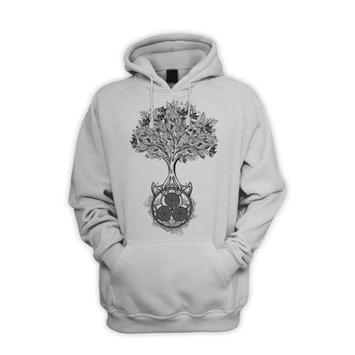 Celtic Spiral Tree of Life Men's Pouch Pocket Hoodie Hooded Sweatshirt S / Light Grey