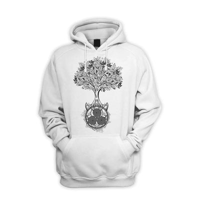 Celtic Spiral Tree of Life Men's Pouch Pocket Hoodie Hooded Sweatshirt S / White
