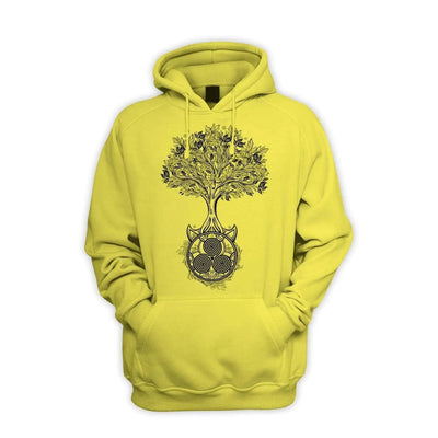 Celtic Spiral Tree of Life Men's Pouch Pocket Hoodie Hooded Sweatshirt S / Yellow