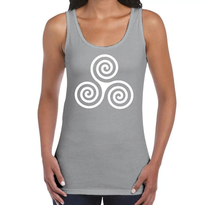 Celtic Spiral Women's Tank Vest Top L / Light Grey
