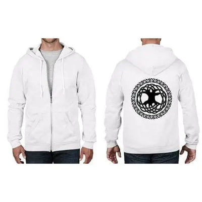 Celtic Tree Of Life Full Zip Hoodie 3XL / White