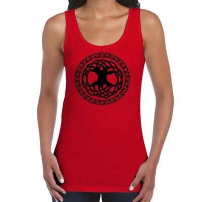 Celtic Tree Of Life Women's Tank Vest Top L / Red