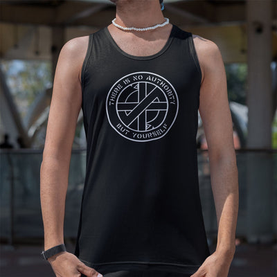 Crass No Authority But Yourself Men's Vest Top -  Hardcore Punk Anarchist