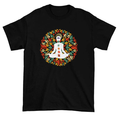 Chakra Petal Mandala Yoga Meditation Men's T-Shirt Large / Black