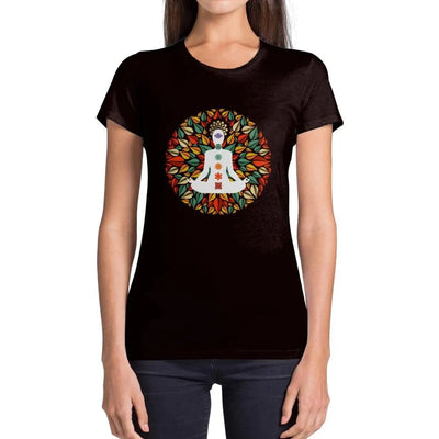 Chakra Petal Mandala Yoga Meditation Women's T-Shirt Medium