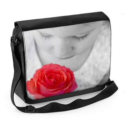 Child Smelling a Rose Laptop Messenger Bag
