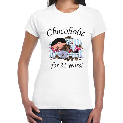 Chocoholic For 21 Years 21st Birthday Women's T-Shirt S
