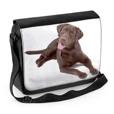 Chocolate Labrador Laptop Messenger Bag