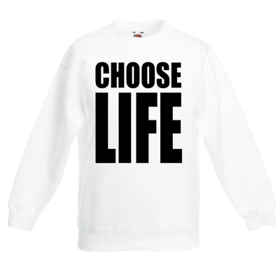 Choose Life Fancy Dress Wham Children's Toddler Kids Sweatshirt Jumper 5-6 / White