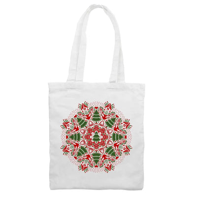 Christmas Tree Mandala Tote Shoulder Shopping Bag