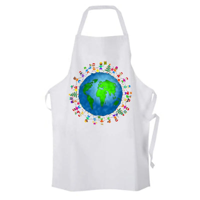 Christmas World Planet Earth Chef's Kitchen Apron