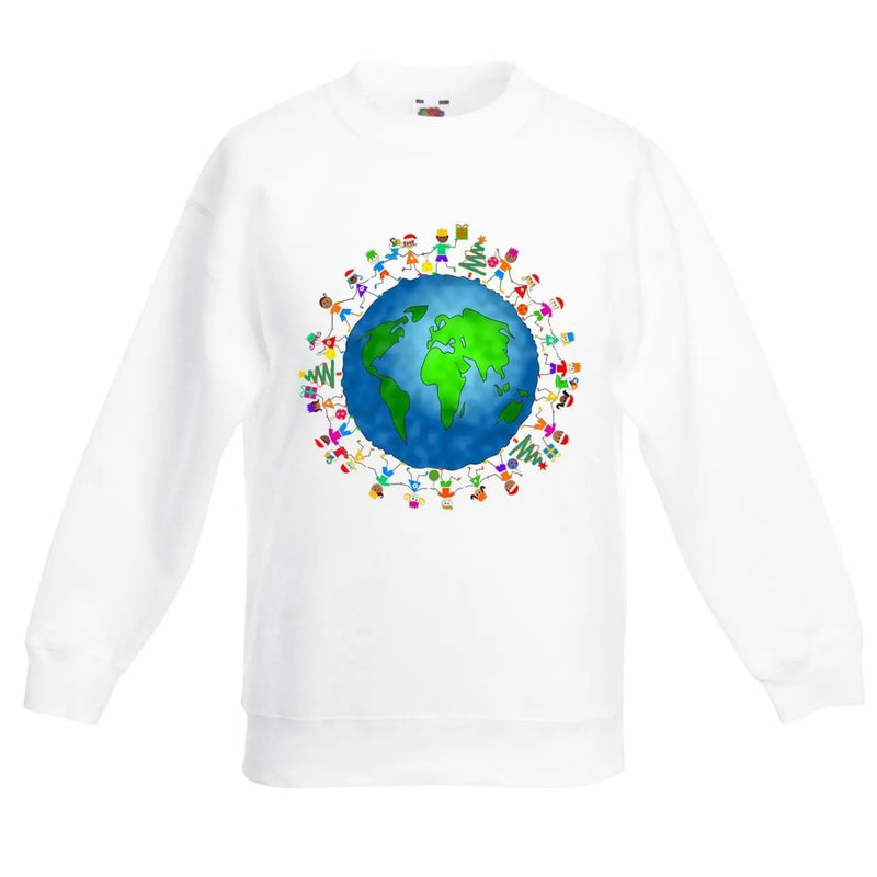 Christmas World Planet Earth Kids Sweater \ Jumper 3-4