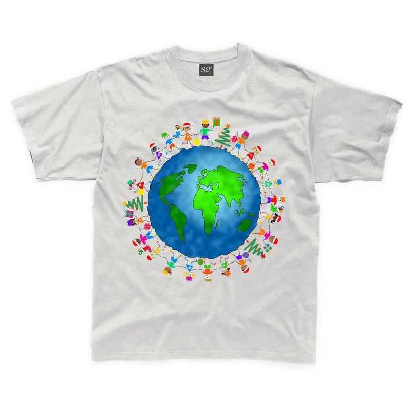 Christmas World Planet Earth Kids T-Shirt 3-4