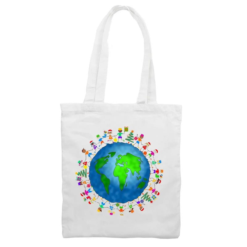 Christmas World Planet Earth Shoulder Shopping Bag