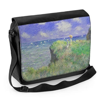 Claude Monet Clifftop Walk At Pourville Laptop Messenger Bag