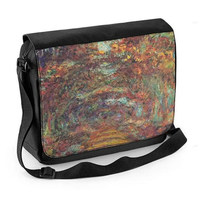 Claude Monet Rose Walk Laptop Messenger Bag