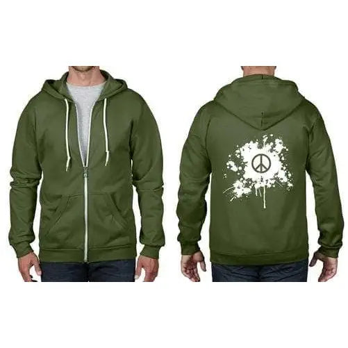 CND Peace Symbol Full Zip Hoodie S / Bottle Green