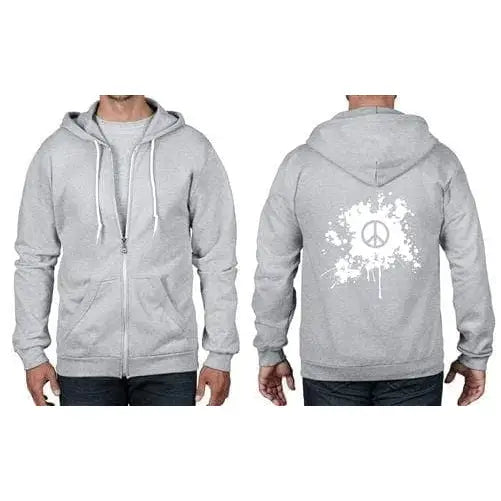 CND Peace Symbol Full Zip Hoodie S / Heather Grey