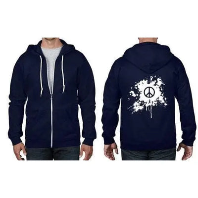 CND Peace Symbol Full Zip Hoodie S / Navy Blue