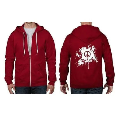 CND Peace Symbol Full Zip Hoodie S / Red