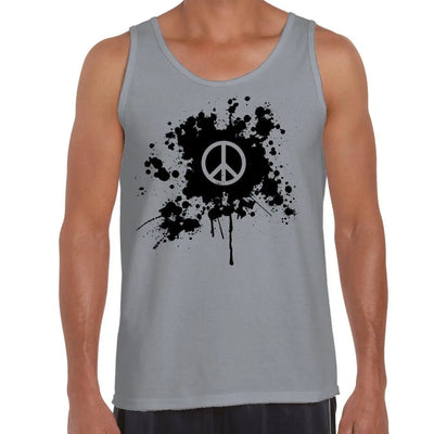 CND Peace Symbol Grunge Men's Tank Vest Top XL / Light Grey
