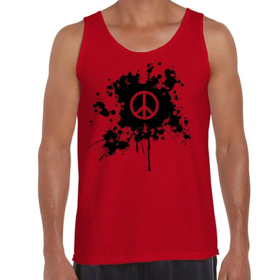 CND Peace Symbol Grunge Men's Tank Vest Top XL / Red