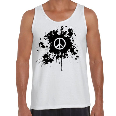 CND Peace Symbol Grunge Men's Tank Vest Top XL / White